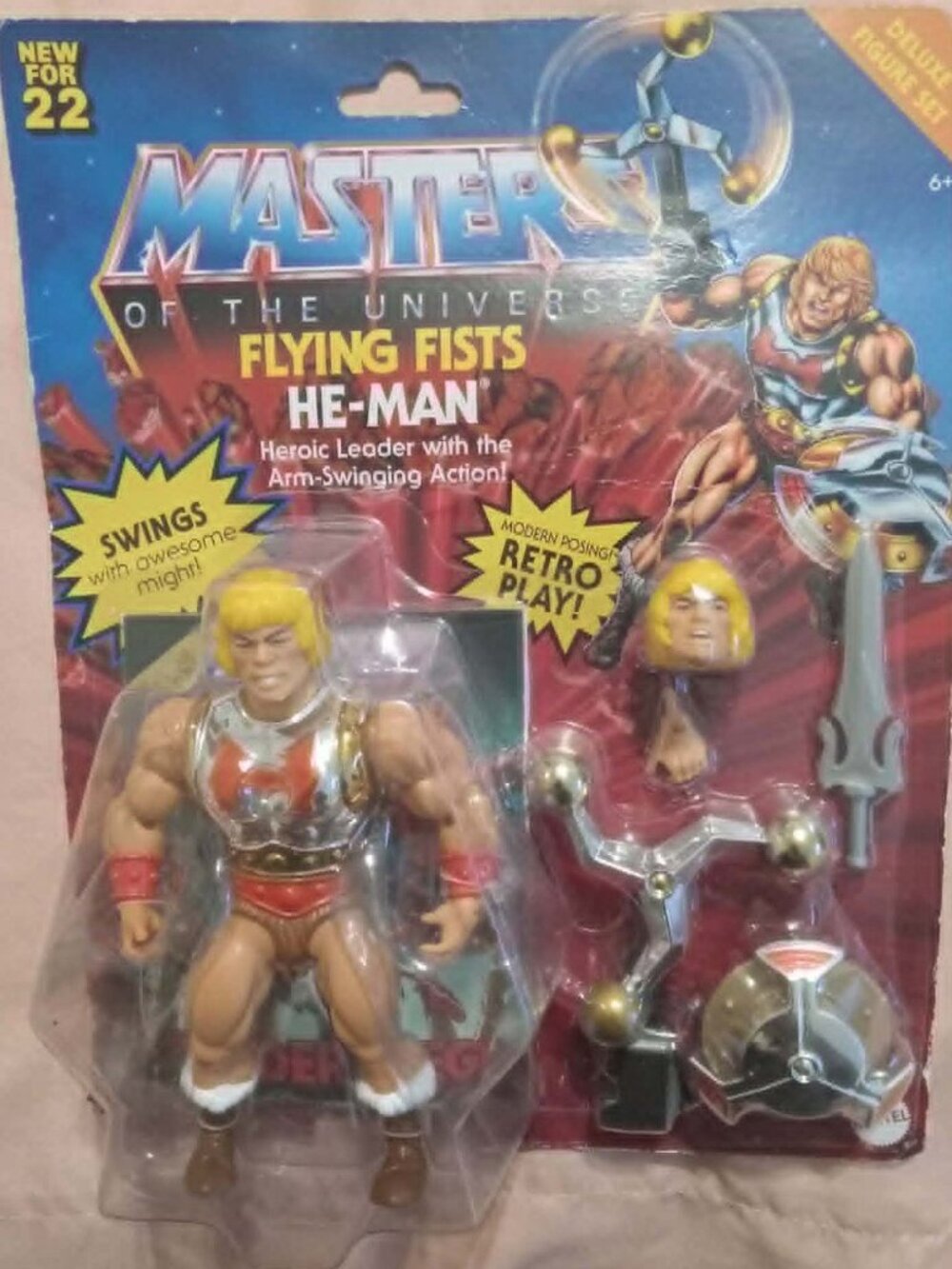 Masters of the Universe, He-Man, Flying Fists, Brand New, Sealed-